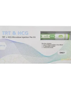 Synedica TRT + HCG Injection Pen Kit Front View Synedica Testosterone and HCG Research Pen TRT HCG Injection Pen Kit Packaging Synedica Hormone Research Delivery System Premium TRT and HCG Research Pen Kit