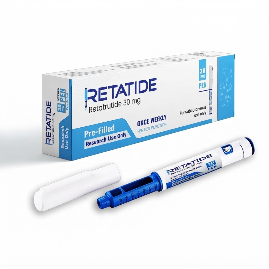 Buy Retatrutide Online 30mg sealed lyophilized research vial with HPLC purity certification
